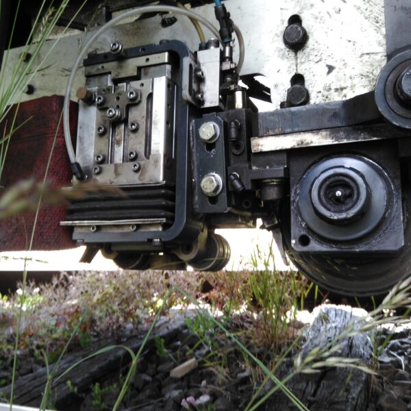 Inspection du rail en cours avec une sonde CF