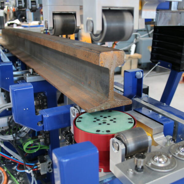 Eddy Current inspection station for rail on production line